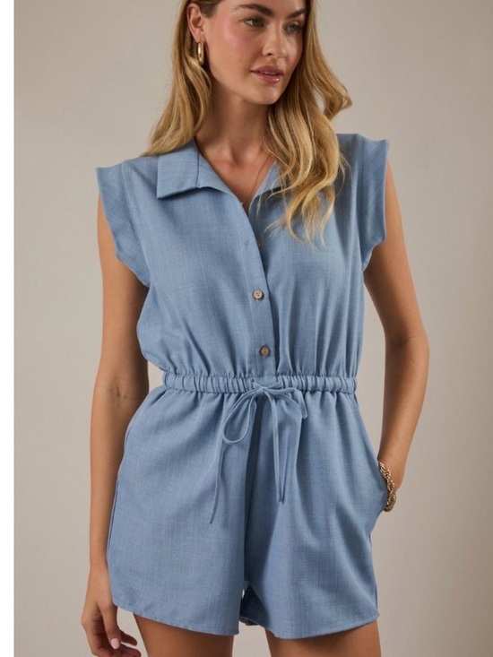 Gilli Pants - Gilli Light Blue Sleeveless Drawstring Romper